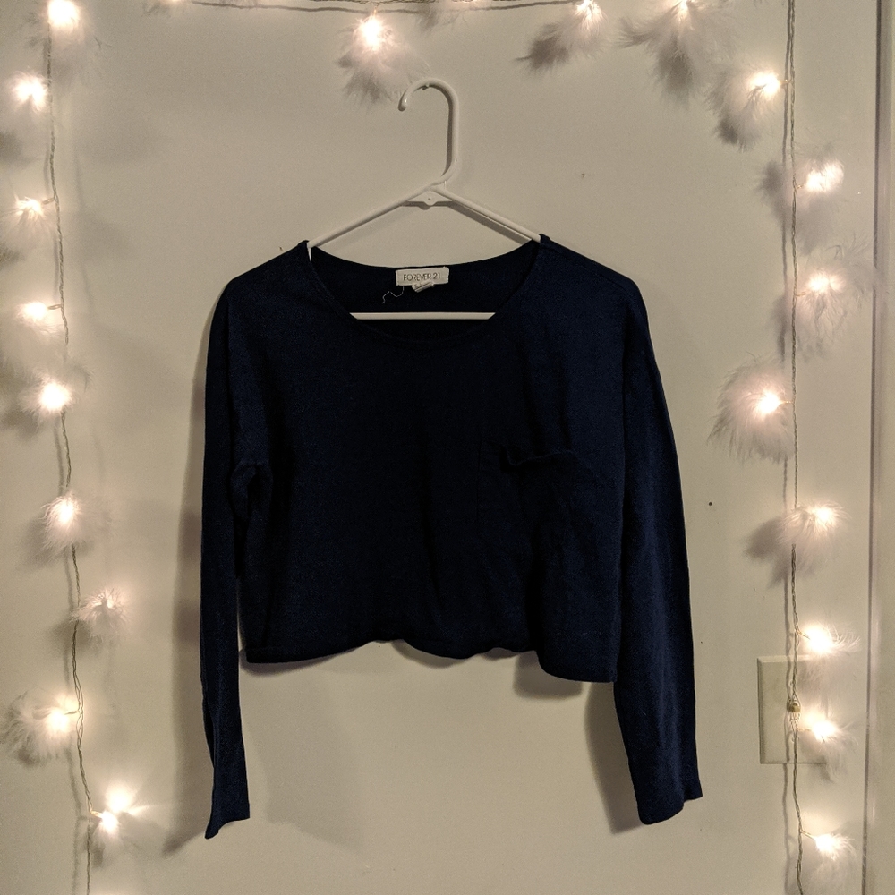 Navy Crop Top